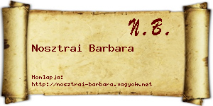Nosztrai Barbara névjegykártya